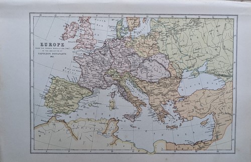 1877 antico mappa europa da - europa,