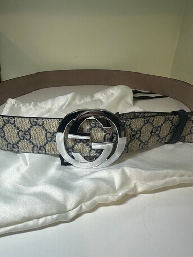 Cintura gucci blu tela mono - cintura,