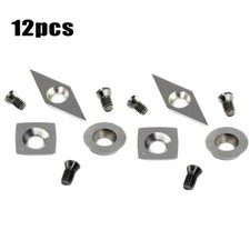 12x Punte in Carburo Inserti Lame per Taglierina Scalpello Tornio Legno Supporto-Utensile