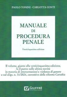 Manuale procedura penale - manuale, di