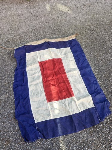 Vintage linen signal - vintage, flag