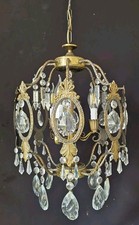  Lampadario medio ottone vintage illuminazione plafoniera 3 bracci molto bello