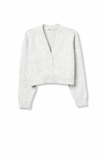 Cardigan crop grigio donna