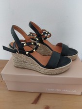 Sandali zeppa in corda e pelle