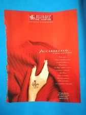 RITAGLIO DI GIORNALE PUBBLICITA' RICCARDO PIACENZA CASHMERE DA COLLEZIONE -(141)