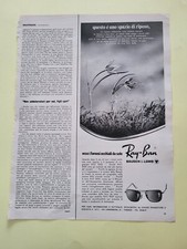 RAY BAN BAUSCH LOMB + FIAMM CLIPPING RITAGLIO PUBBLICITA ANNI 60 ADVERTISING G21