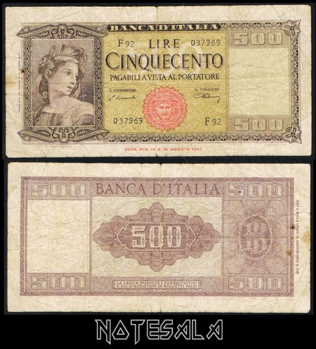 Italy italia 500 lire - italy,