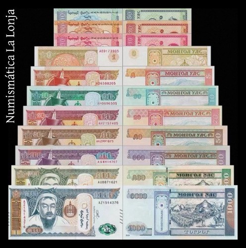 Mongolia set banknotes - set,
