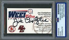 Biglietto da visita autografato firmato Joe Castiglione HOF annunciatore Red Sox PSA