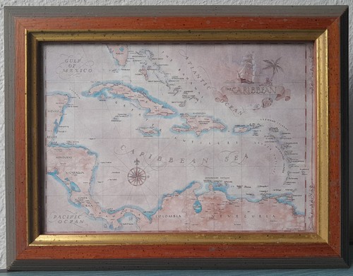 Caraibi mappa quadro 22 - quadro, 17