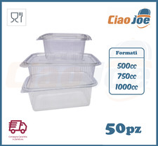Vaschette Plastica Trasparenti salva liquidi asporto ristoranti 50 pz