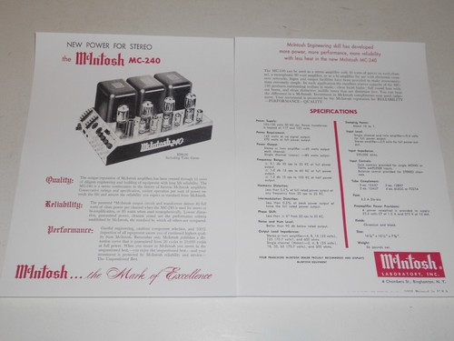 Mcintosh 240 amplificatore - mcintosh,