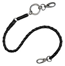 Harley-Davidson Portafoglio Uomo Catena, Ride Free 25 Pollici Pelle Intrecciata - Nero