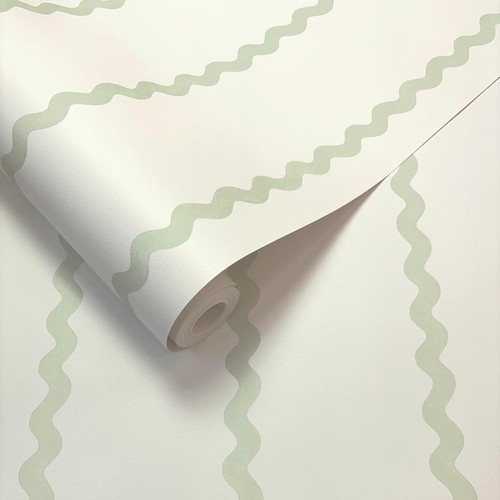 Carta parati crema verde - carta,