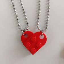 ❤️  2 COLLANE CUORE LEGO DIVISO HEART AMORE AMICIZIA LOVE ROSSO
