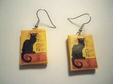 ORECCHINI IN FIMO FATTI A MANO GATTO "CHAT NOIR"