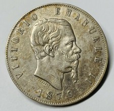 5 LIRE 1876 - ROMA - ITALIA -