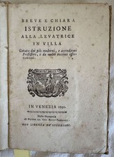 BREVE E CHIARA ISTRUZIONE ALLA LEVATRICE IN VILLA OSTETRICIA GINECOLOGIA 1790
