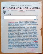 079  Lettera  DITTA GIUSEPPE BARTOLOMEI - PADOVA  come descrizione del venditore