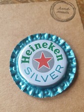BOTTLE CAP FRIDGE MAGNET HEINEKEN SILVER