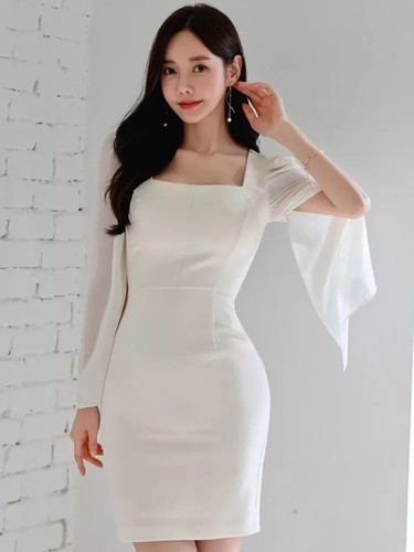 Vestito tubino bianco elegante - vestito,