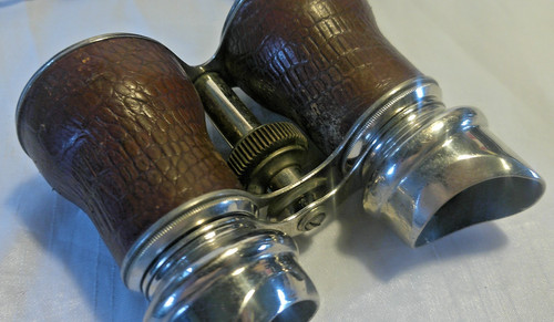 Vintage chrome opera glasses - chrome,