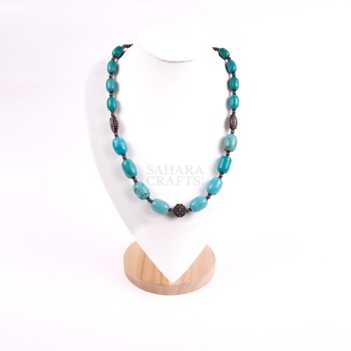Collana perle pietra - di,