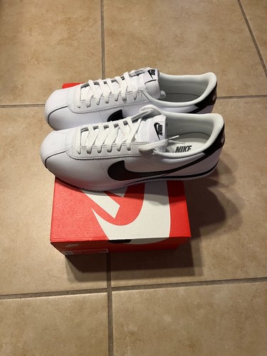 Nike cortez pelle bianco nero - nike,