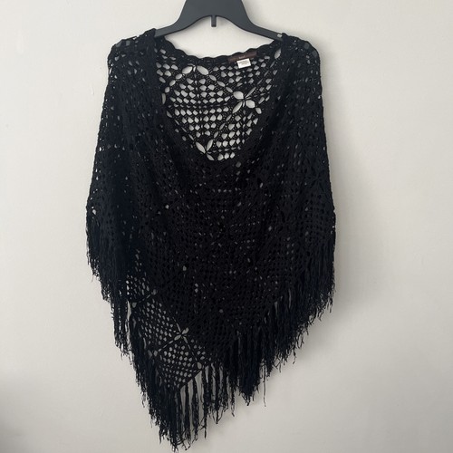 Poncho donna nero