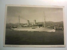 NAVE SHIP PIROSCAFO M/S VULCANIA COSULICH LINE TRIESTE MEDITERRANEO NORD AMERICA