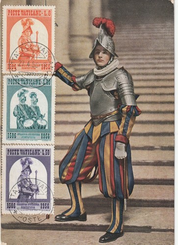 Vaticano cartolina guardia - -,
