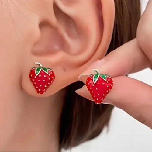 Orecchini post borchie - 🍓,