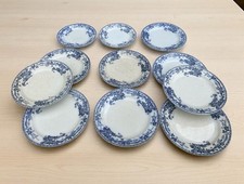 11 Piatti D’epoca Con Decorazione Blu
