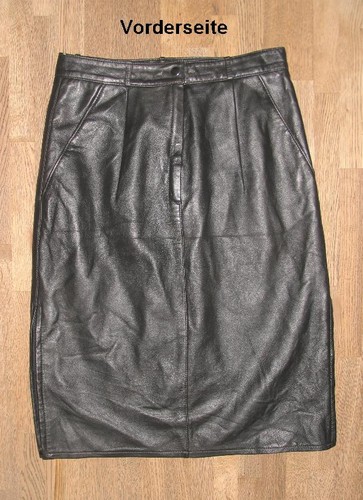 Gonna pelle nappaleder nero - gonna,