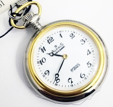 Orologio Svizzero Alphis Tasca Meccanico A Corda Antishock Placcato Oro + Catena