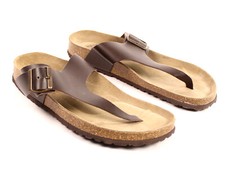 Sandali Slip-On In Pelle Marrone Autentici Da Donna Taglia 43 Fatti In Spagna