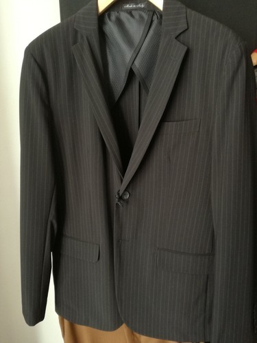 Giacca nera gessata elegante - gessata,