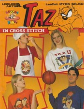 Leisure Arts 2785 Looney Tunes TAZ in libretto punto croce contato 1995