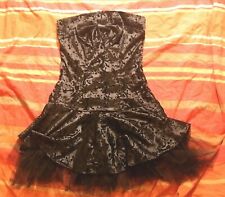 Mercy Sexy Goth sexy dress Abito raso nero skull Black broccato teschi XS dark