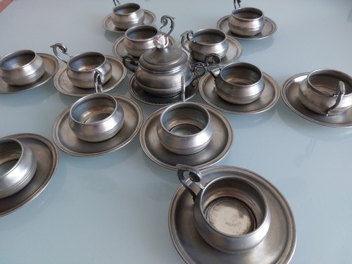 Peltro 12 tazzine e - tazzine,