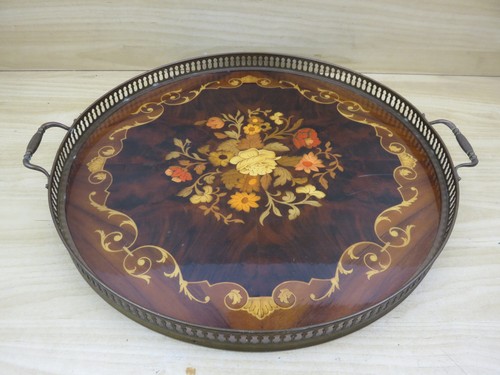 Vassoio legno intarsiato - vassoio,