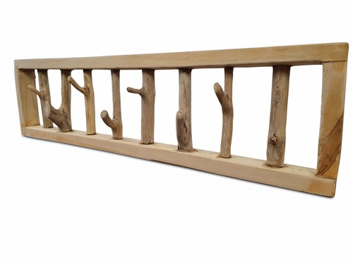 Parete guardaroba legno ganci - parete,