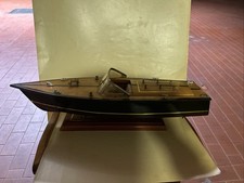 VINTAGE LARGE MODELLINO MOTOSCAFO LEGNO 50 CM ONASSIS TENDER barche navi