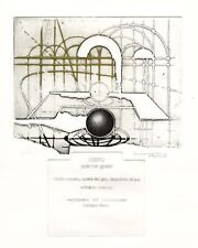  WALTER VALENTINI  "EX LIBRIS MENU ARTE CON GUSTO"   Acquaforte, rilievo  e oro 