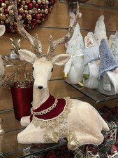 Oggettistica Natalizia RENNA SDRAIATA in velluto Linea BIZZOTTO / legopina11