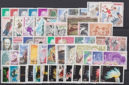 Timbres monaco neufs annee - monaco,