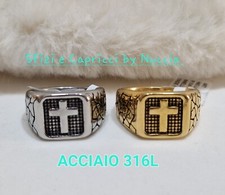 Anello Con Croce in Acciaio