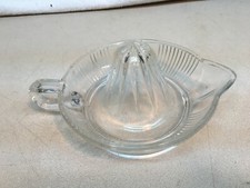 Vintage Anchor Hocking Glass Co. Clear Ribbed Citrus Reamer Juicer 6in