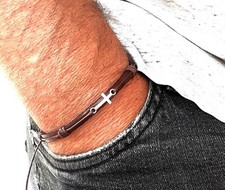 Bracciale in pelle intrecciata