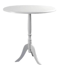 TAVOLO TAVOLINO 63*40 cm LEGNO TONDO BIANCO SALOTTO MODERNO CLASSICO SHABBY CHIC